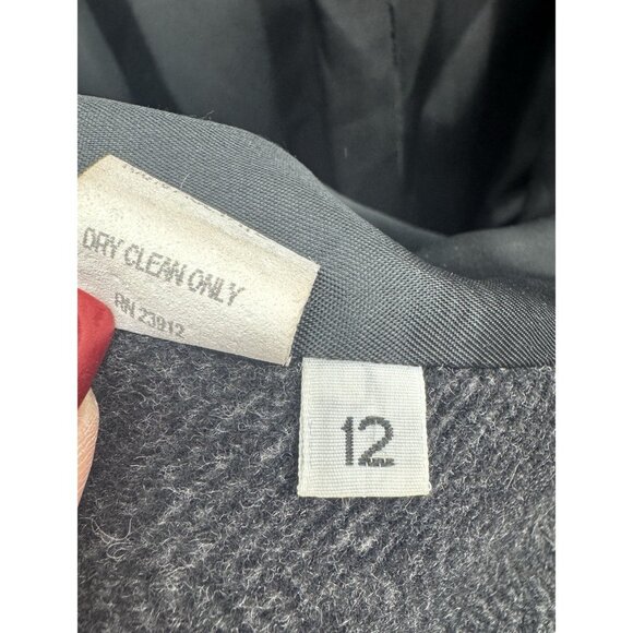 Vintage Forecaster of Boston 12 Gray Coat Cashmere Velvet Collar Herringbone Woo - Picture 9 of 15